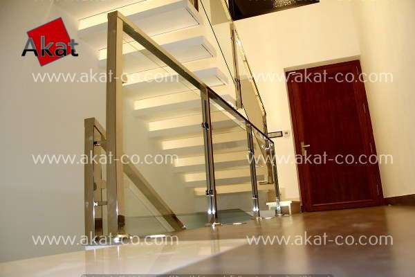 نرده استیل شیشه خور
