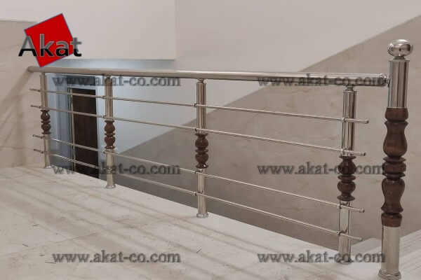 نرده استیل طرح چوب